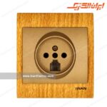پریز تلفن دوکاره ایران چوب روشن بژ