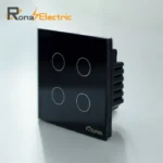 کلید لمسی چهار پل آلفا مدل شاین مشکی