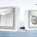 کلید دوپل درب دار IP44 مدل ارس سفید