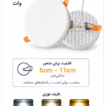 پنل فریم لس توکار فنر متغیر 18 وات سان لوکس